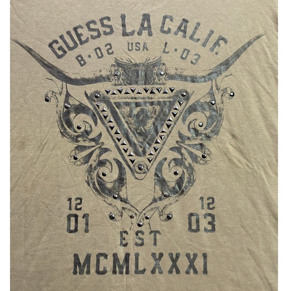 Guess Shirt Mens Large AOP Studded Y2K Grunge Preppy Academia Streetweear - Picture 2 of 9